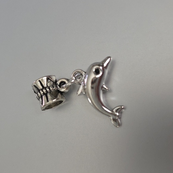 Dolphin Charm for European Style Bracelets Fits Pandora Systems - Picture 1 of 2
